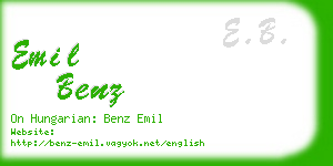 emil benz business card